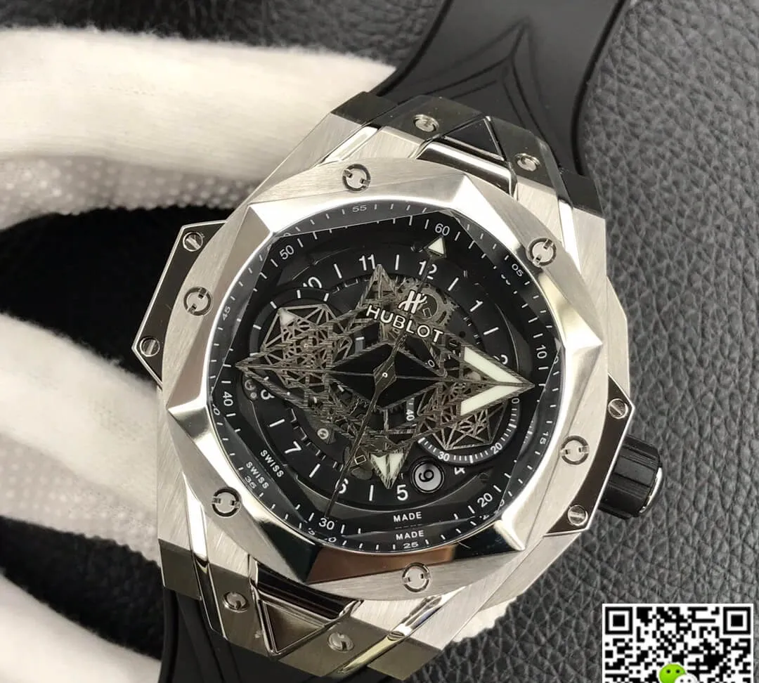 Hublot Big Bang Sang Bleu II 418.NX.1107.RX.MXM19 HB Factory 1:1 Best Edition Replica Watch Black Strap